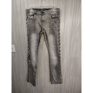 Legendary Status Women's Denim Jeans Size 20 Charcoal Boot cut Zig Zag Sides